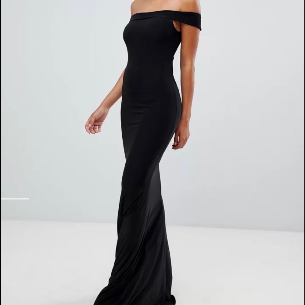 Club L Bardot Fishtail Maxi Dress Size 10